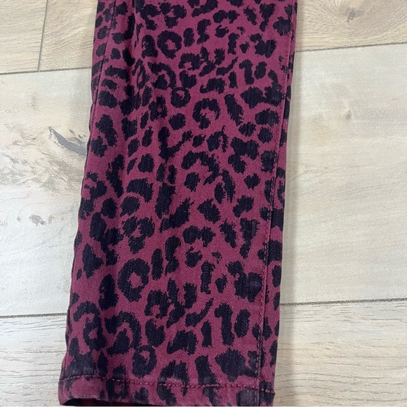 Social Standard by Sanctuary Leopard Cheetah Print Maroon and Black Pants Skinny - Picture 3 of 12